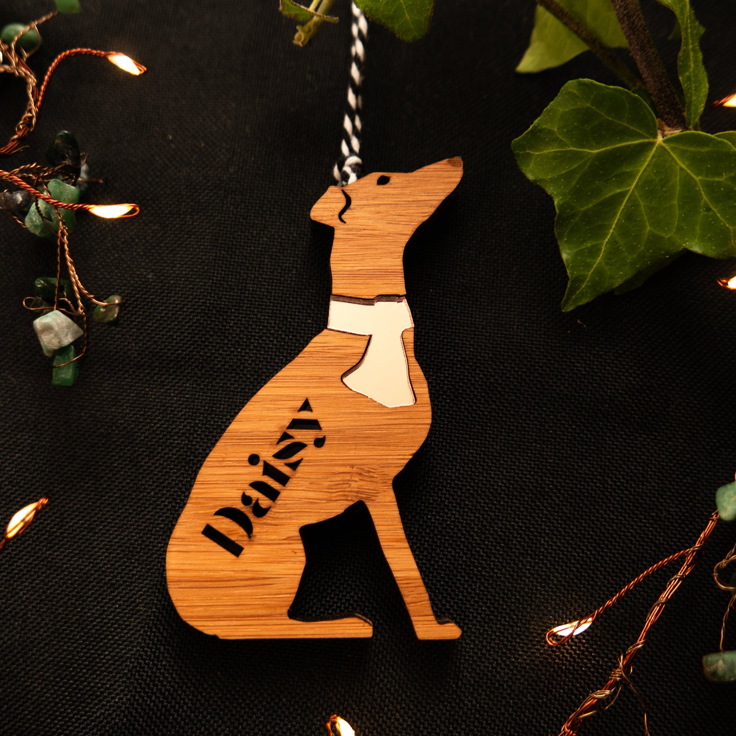 Greyhound Hanging Decoration personalised