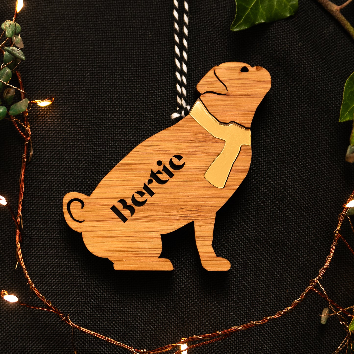 Pug Hanging Decoration personalised